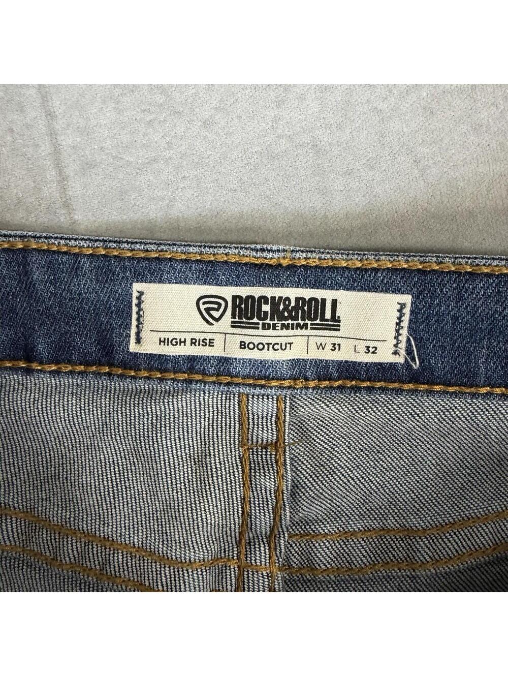 Rock & Roll Denim Jeans Mens 31x32 Blue Bootcut High Rise Med Wash Stretch NWT - Picture 5 of 9